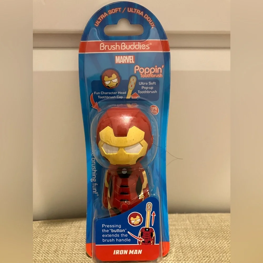 Brush Buddies Marvel Poppin’ toothbrush, ultras soft.  (set of 4)